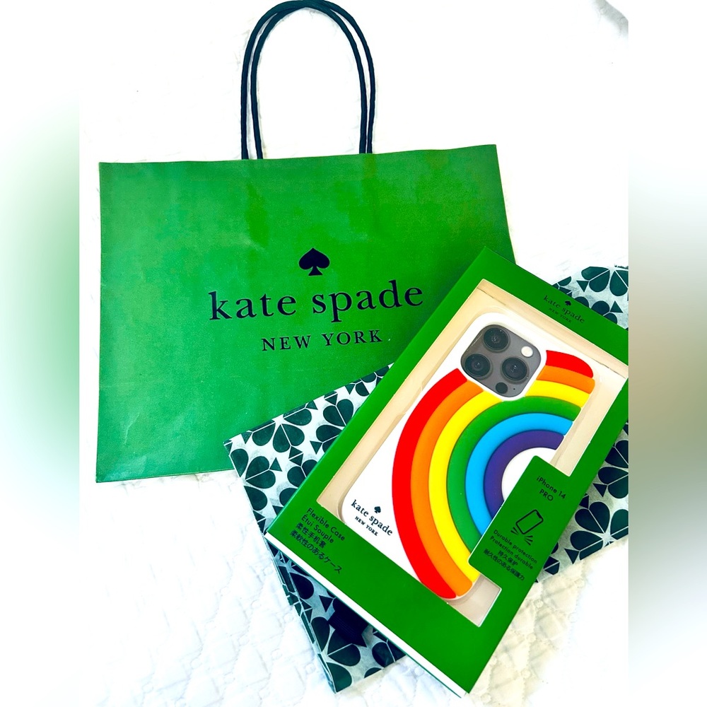 I Phone 14 Pro Kate Spade Rainbow Flexible case. NWT